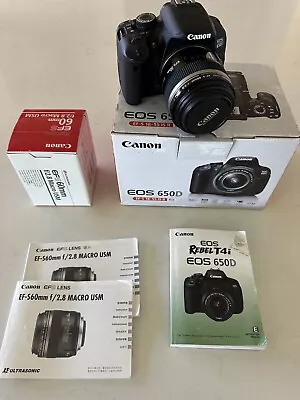 Digital Camera Canon EOS 650D And EFS 60mm F2/8 Macro USN Lens  • $800