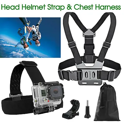 $12.99 • Buy Helmet Head Strap Chest Harness Mount GoPro 3+ 4 5 6 7 8 Accessories Chesty