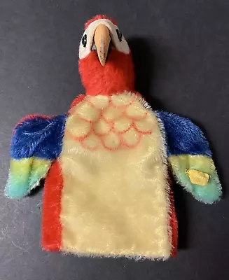 Vintage Steiff Lora Parrot Mohair Hand Puppet Button & Tag Germany 9  • $62.95