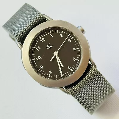 Vintage Calvin Klein Military Field 33mm SMALL Mens Womens Watch Stainless K5121 • $29.95