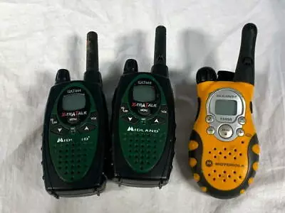 3-pak Motorola Talkabout & Midland 2-way Radios W/warranty-SEE BELOW FOR DETAILS • $24.47