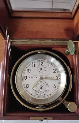 Marine Chronometer Clock WEMPE HAMBURG • $1750