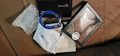 Montblanc Men's Jewelry Stainless Steel & Braided Leather Cord Hook Clasp... • $399