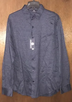 Hart Schaffner Marx Mens New $99 Long Sleeve Button Shirt L Large Dark Blue NWT • $39.99