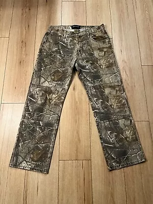 Vintage REALTREE Brand Pants Men’s 34x32 Camo Double Knee Hunting Outdoors • $35