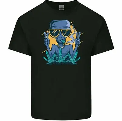An Alien Smoking Weed Men's Funny T-Shirt UFO Drug Culture Cannabis • £10.99