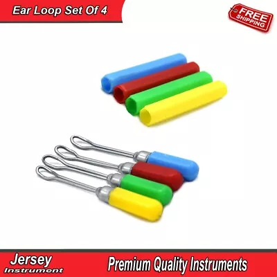 Dermatology 4 PCS Ear Loop Cleaner Tools Wax Remover Ear Pick Curette Skin Care • $12.14