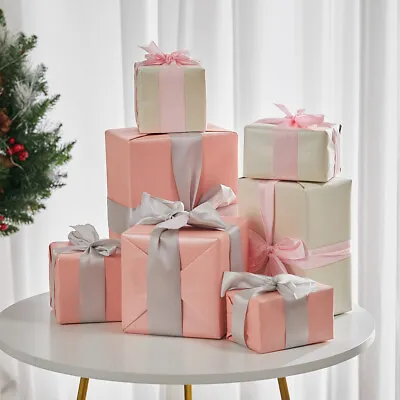 £12.94 • Buy 7pcs/Set Gift Boxes Xmas Present Wrapping Boxes Ribbon Christmas Wedding Party