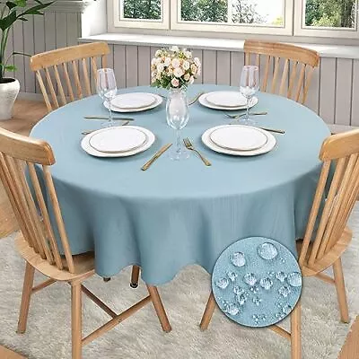 Round 60 Inch Jacquard Tablecloth Textured Pattern Waterproof Tablecloth Oil ... • $21.10