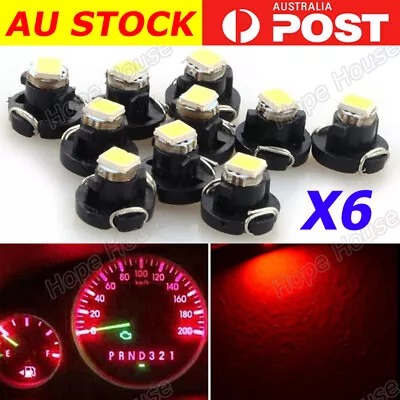 6 X RED T3 SMD 2835 LED Neo Wedge Twist Lock LCD Bulbs Dash Dashboard Light • $10.96