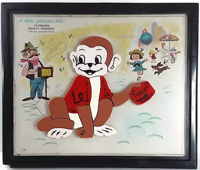 Puzzle Child Guidance 15 Piece Monkey Magnetic Framed 1962 Vintage Disneyana • $9.09