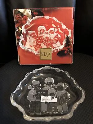 Vintage New Mikasa Carolers Sweets Candy Dish Frosted Glass Original Box  • $6.95