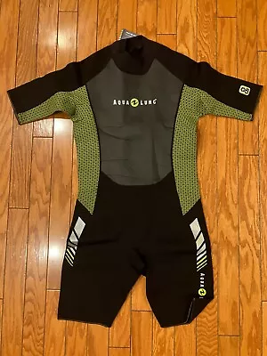 Aqualung 2mm Men's Shorty Wetsuit Black/green 3XL • $60