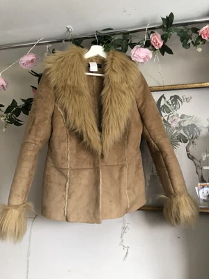 £25 • Buy Faux Suede Y2K Vintage Penny Lane Afghan Coat Jacket Uk L Faux Fur Sheepskin