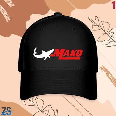 New Mako Marine Boat Logo Black Hat Baseball Cap Size S/M And L/XL • $26.99