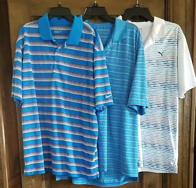 Lot Of 3 Men's Size Large Golf Polo Shirts Puma Nike Under Armour Pre-owned Vgcz • $35