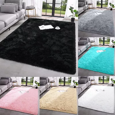 Fluffy Rug Ultra Soft Shaggy Carpet For Bedroom Living Room Big Area Rugs • $30.99