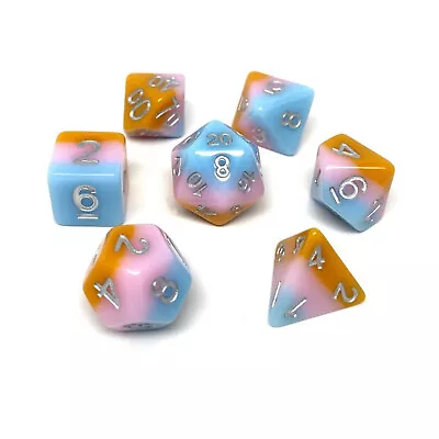 Easy Roller Dice Layered Cotton Candy W/Silver (7) New • $15.95