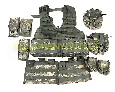 10 PC US Military ACU Digital MOLLE II Fighting Load Carrier Rifleman Set VGC • $34.90