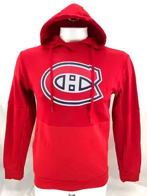 NEW Montreal Canadiens NHL Adidas TI Pullover Hoodie Sweatshirt Red Jacket Men M • $33.99