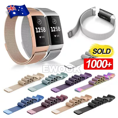 For Fitbit Charge 3/4 Band Metal Stainless Steel Milanese Loop Wristband Strap • $8.45