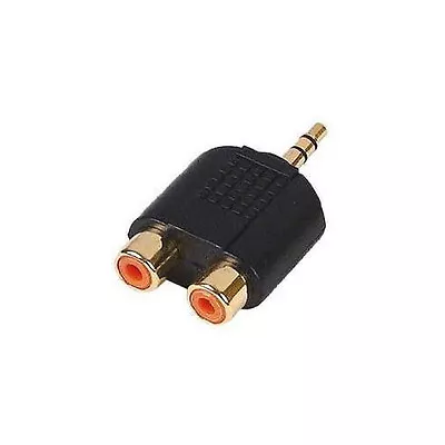 £1.95 • Buy 3.5mm Mini Jack Stereo To 2 X RCA Phono Adapter GOLD Headphone Splitter Adaptor