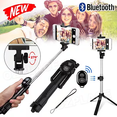 Selfie Stick Handheld Tripod Bluetooth Shutter For IPhone Samsung • $10.95