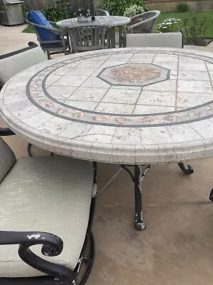 54  Inlaied Travertine Marble Table Top Inlaid Patio • $4900