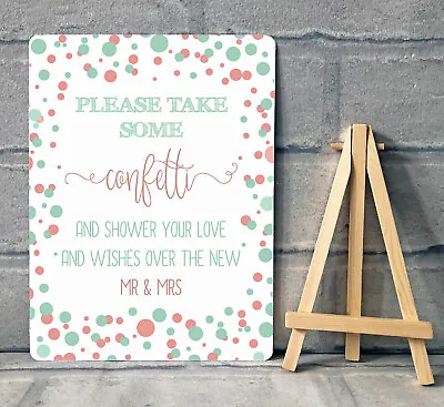 £6.95 • Buy A5 Metal Confetti Basket Wedding Sign - Various Colours DOTS 