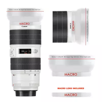 WHITE LINE FISHEYE LENS MACRO LENS FOR Canon EF 70-200mm F/2.8L IS III USM Lens • $125.19