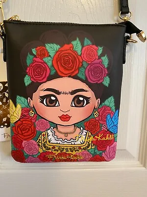 $39 • Buy New!!!    Frida Kahlo - Animated Artwork Simple Crossbody Bag - 7  X 9  - Black