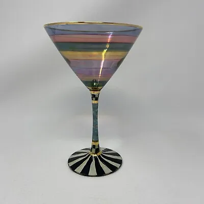 VTG MacKenzie-Childs GELATIN STRADA Martini Glass Hand Painted Rare & Retired • $125