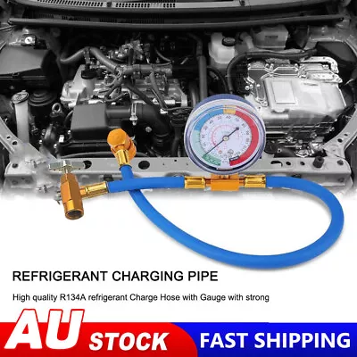 Car Vehicle Air Conditioning Refrigerant Recharge Kit A/C R134A Hose Gas Gauge • $14.90