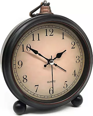 Vintage Retro Analog Alarm Clock Non Ticking Small Clock With Night Light 4  • $24.99