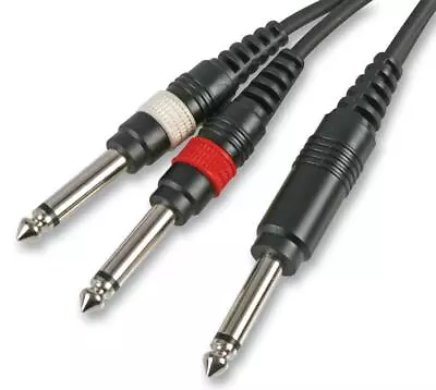 1.2m 6.35mm MONO Jack Splitter Cable Lead 1 To 2 Plug Guitar Amp 6.3mm 1/4 Inch • £5.99