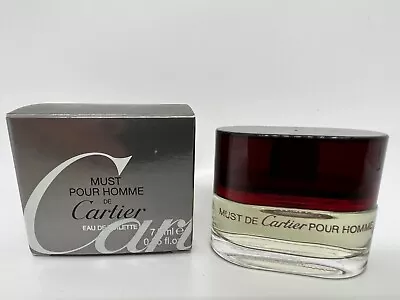 MUST DE CARTIER POUR HOMME  0.25 Oz / 7.5 ML Eau De Toilette Mini In Box • $29.99