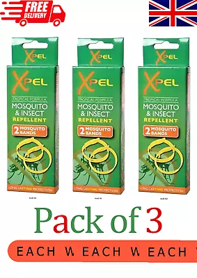 XPEL Mosquito Repellent Anti Insect Wrist Band Bug Adult Kid Child Bands • £4.90