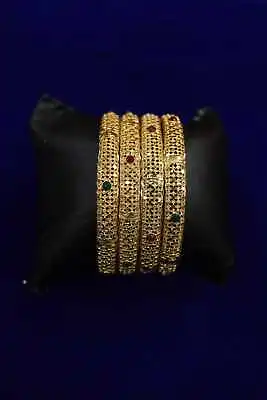 Ethnic Indian Fashion Wedding Bollywood Bangles Bracelet Gold Plated Set Jewelry • $16.99