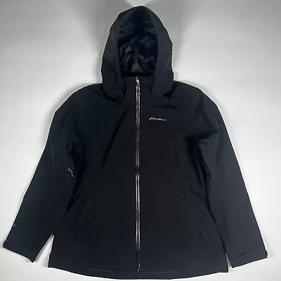 Eddie Bauer Women's Soft Shell Jacket Black Lined Full Zip XL • $25