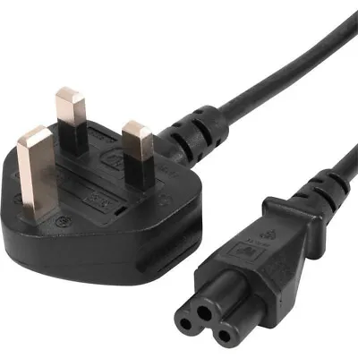 Dell Uk 3 Pin Plug Power Cord Black To Iec C13 Plug Kettle Style Lead Cable 1.8m • £2.99