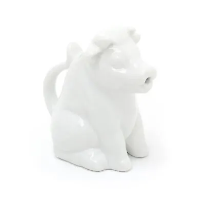 White Porcelain Cow Creamer Jug | Mini Milk Jug Miniature Cream Serving Jug • £8.99