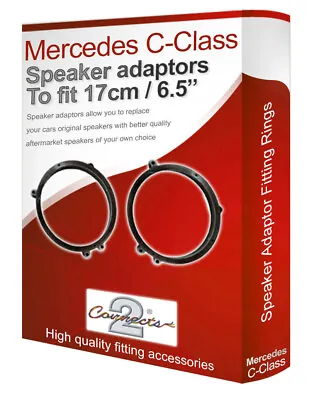 Mercedes C-Class W203 Speaker Adapter Pods Front Door 17cm 6.5” Fitting Plates • $23.55