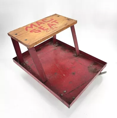 Vintage Mac Tools C-3S Mechanics Stool Seat Roll Around USA Red • $90