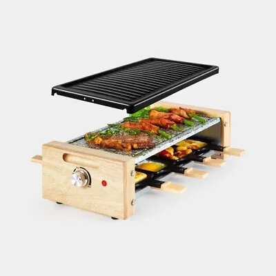 Raclette Grill Electric – Raclette Machine For 8 With 2 Non-Stick Plates – 1200W • £40