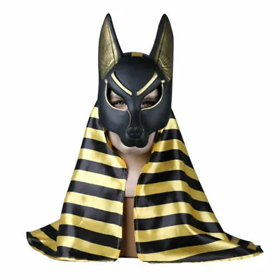 £11.99 • Buy Egyptian Anubis Mask Hood Cosplay Anubis Wolf Halloween Masquerade Mask Props