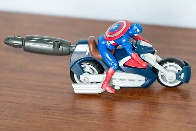 2013 Captain America On Motorcycle W/ Launcher Working Condition A6873 • $10