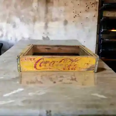 Vintage Yellow Coca-Cola Wooden Crate • £46.52