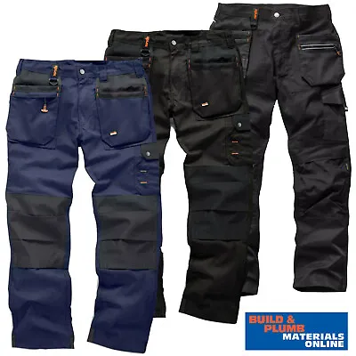 £37.95 • Buy Scruffs Work Trousers Worker Plus Black / Navy - Flex Slim Fit Trouser Black