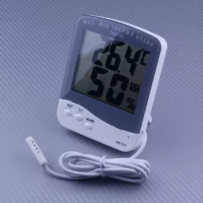 LCD Digital Egg Incubator Chick Pet Cage Thermometer Hygrometer Waterproof Probe • $23.30