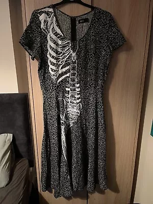 £6.99 • Buy Iron Fist Cherry Blossom Skull Dress Skeleton Front Size XL 12/14